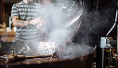 A Wonderstate Coffee worker operating a roaster