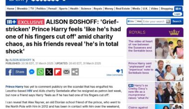Grief-stricken' Prince Harry feels 'like he's had one of his fingers cut off' amid charity chaos, as his friends reveal 'he's in total shock'