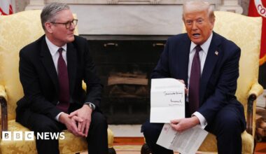 US President Donald Trump attends a meeting with the Italian prime minister at the Oval Office