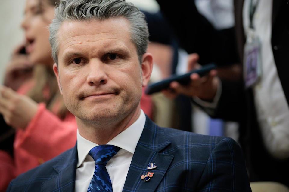 Hegseth has criticized reporting and criticism from former aides about chaos at the Pentagon as ‘anonymous smears from disgruntled former employees’ (Getty Images)