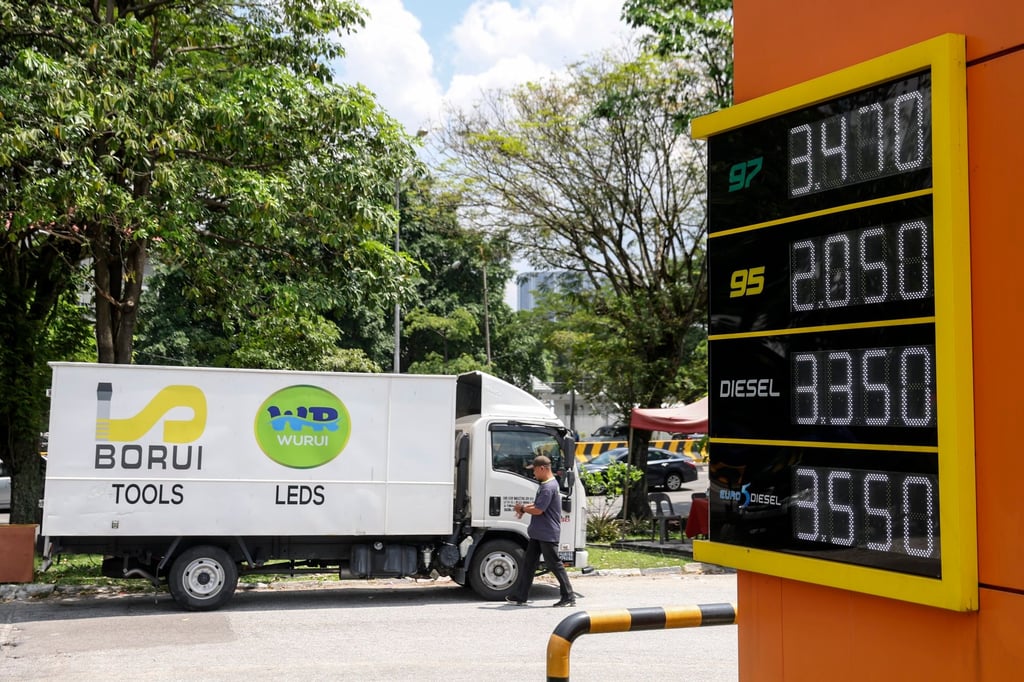 Diesel price on display at a fuelling station in Kuala Lumpur on 10 June 2024. Photo: EPA-EFE Diesel price on display at a fuelling station in Kuala Lumpur on 10 June 2024. Photo: EPA-EFE