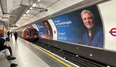 Ex Scientologists hit back with billboards of their own at Tottenham Court Road!