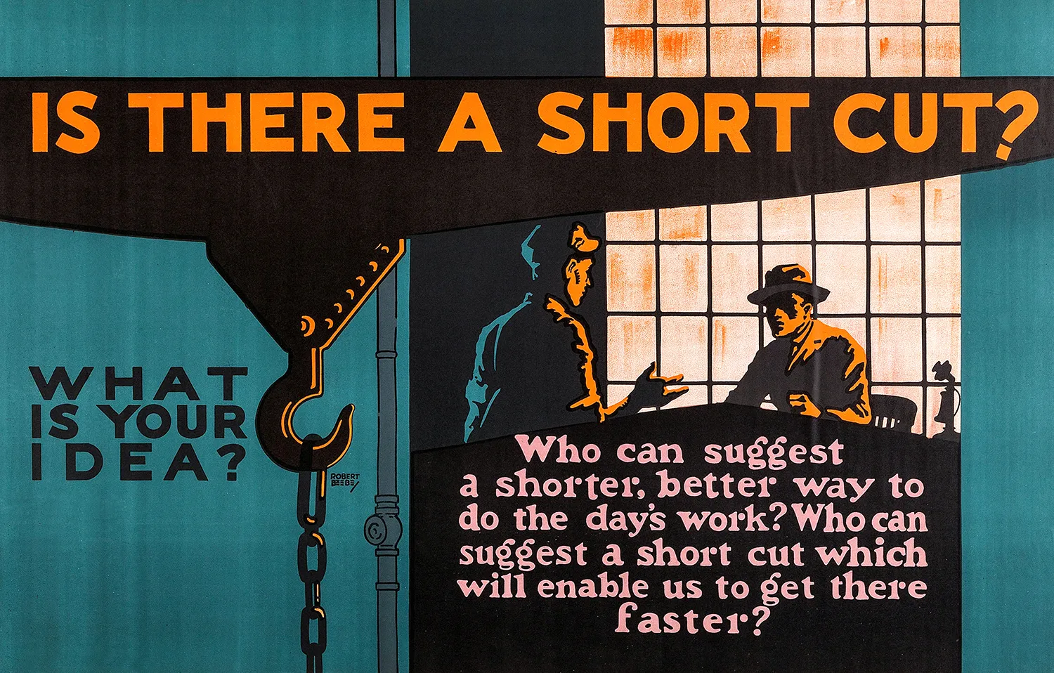 A vintage poster with the headline "Is there a shortcut?"