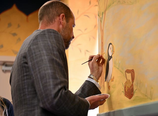 The Prince of Wales painting detail on a mural 