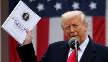 FILE PHOTO: U.S. President Trump delivers remarks on tariffs, at the White House