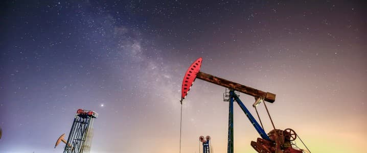 Oil rig at night