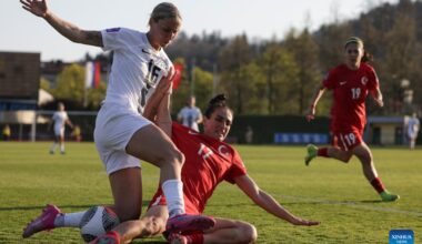UEFA Women's Nations League: Slovenia vs. Türkiye-Xinhua