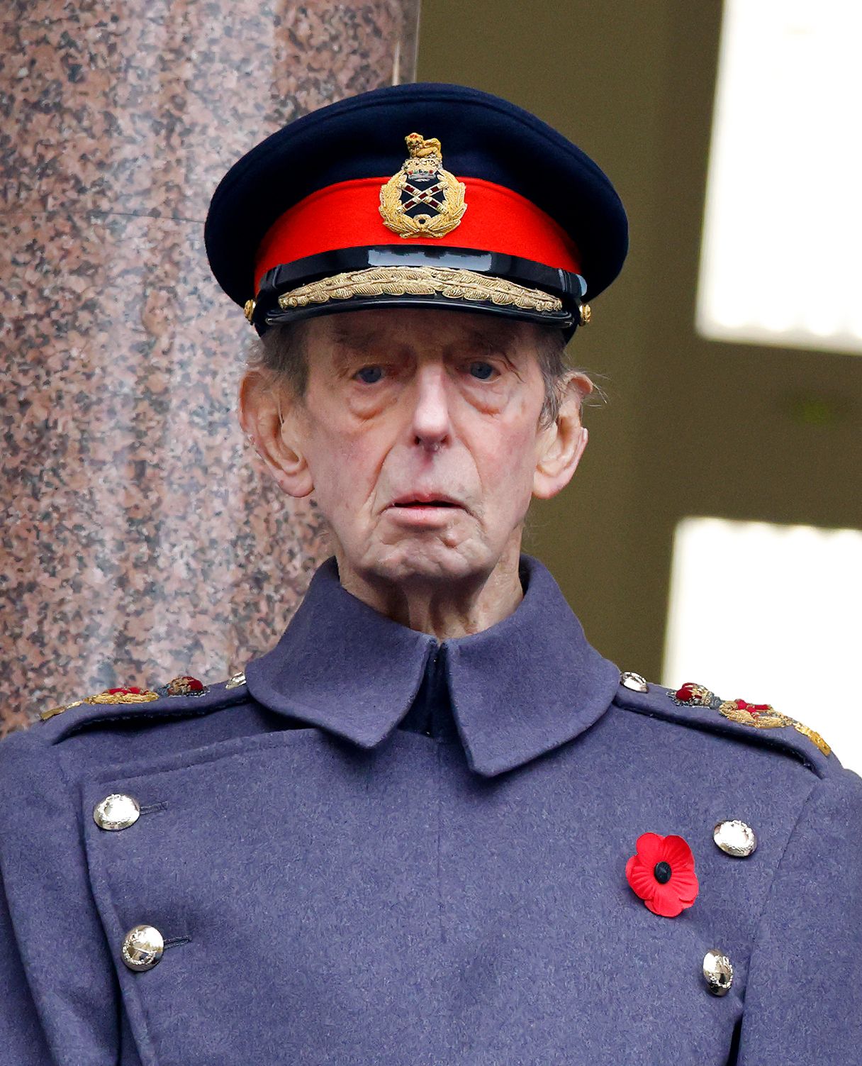 Image may contain Prince Edward Duke of Kent Clothing Hat Officer Person Adult Military and Military Officer