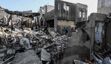 Two weeks after U.S. Secretary of State Marco Rubio bypassed Congress to sell 2,000-pound bombs to Israel, Israel bombed Gaza, breaking a ceasefire. (Photo by Abed Rahim Khatib/Anadolu via  Getty Images)