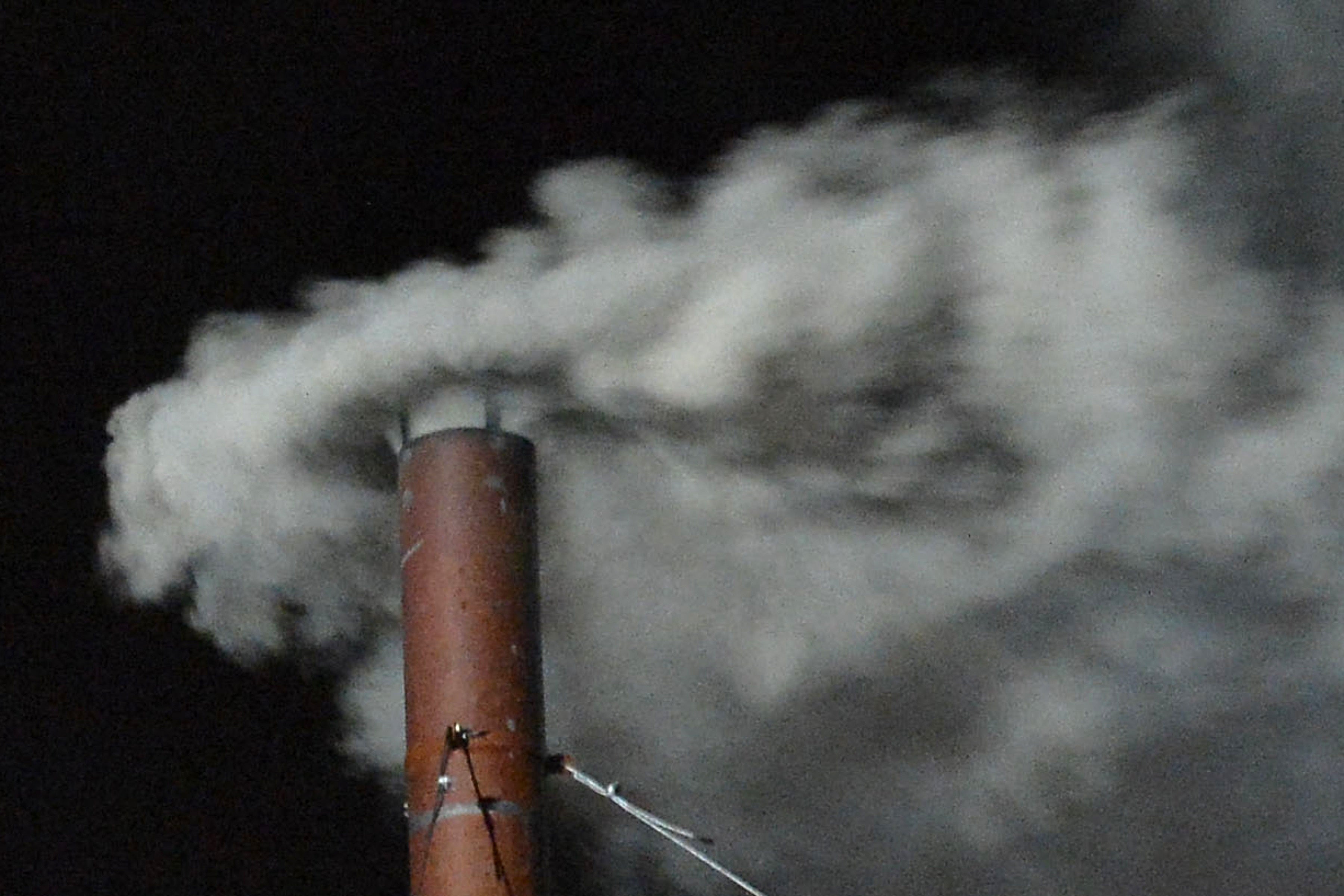 File image of white smoke rising from Sistine Chapel