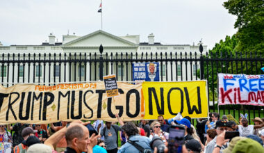 Protesters rally outside White House amid nationwide anti-Trump demonstrations
