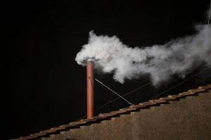 White smoke was seen from the roof of the Sistine Chapel