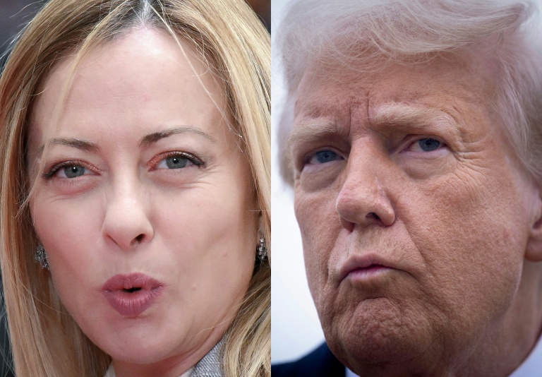 Prime Minister Giorgia Meloni will try to convince President Donald Trump to cut his tariffs on EU goods (Alberto PIZZOLI)