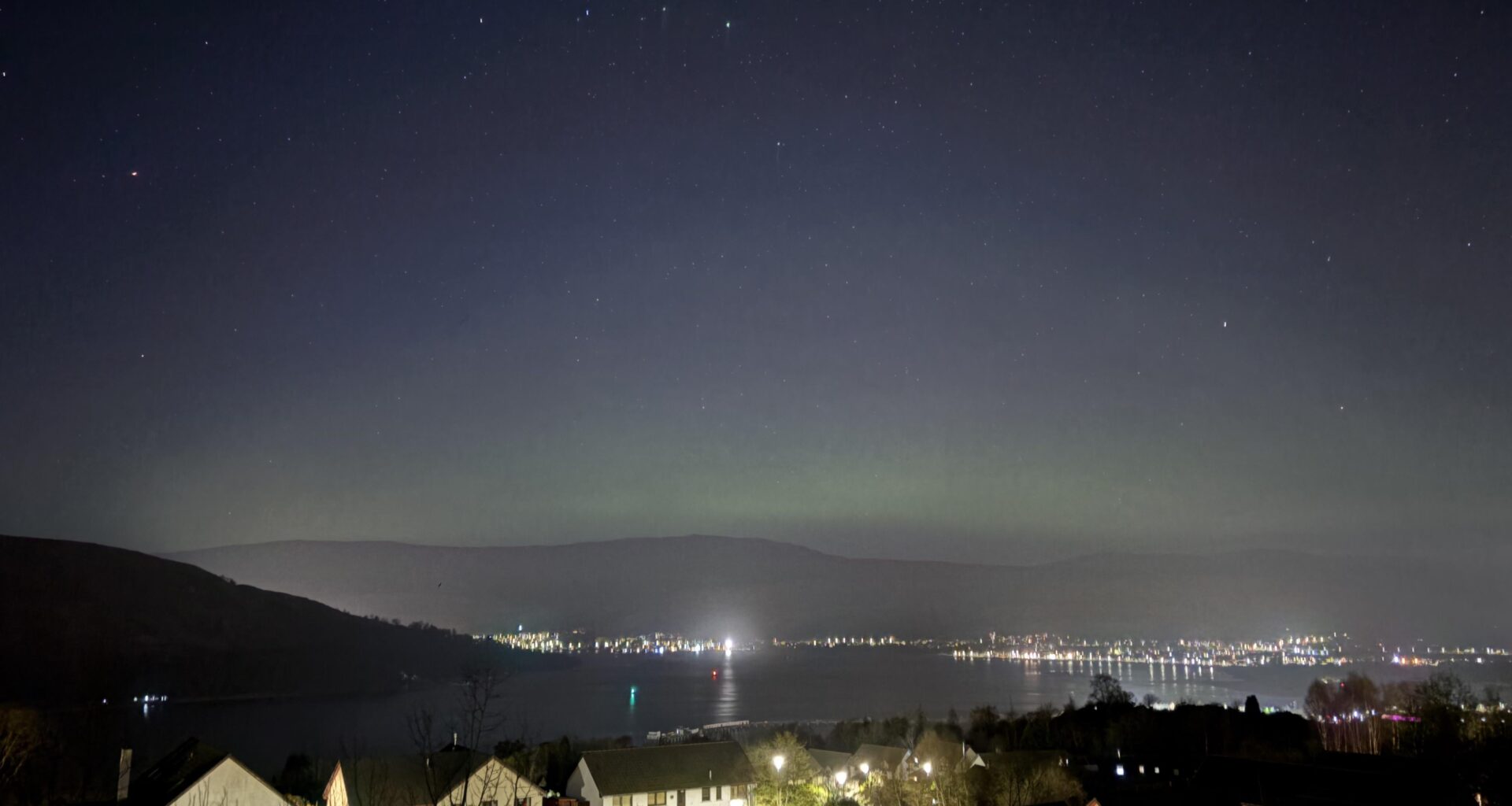 Aurora coming out in the highlands!