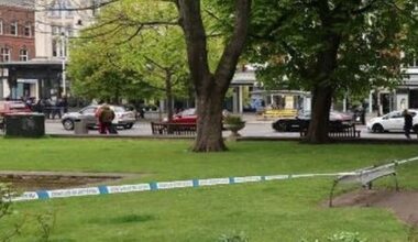 Dead body found in UK town centre as police swarm area and block gardens off