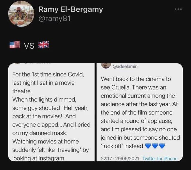 Heading back to the movies: US v UK