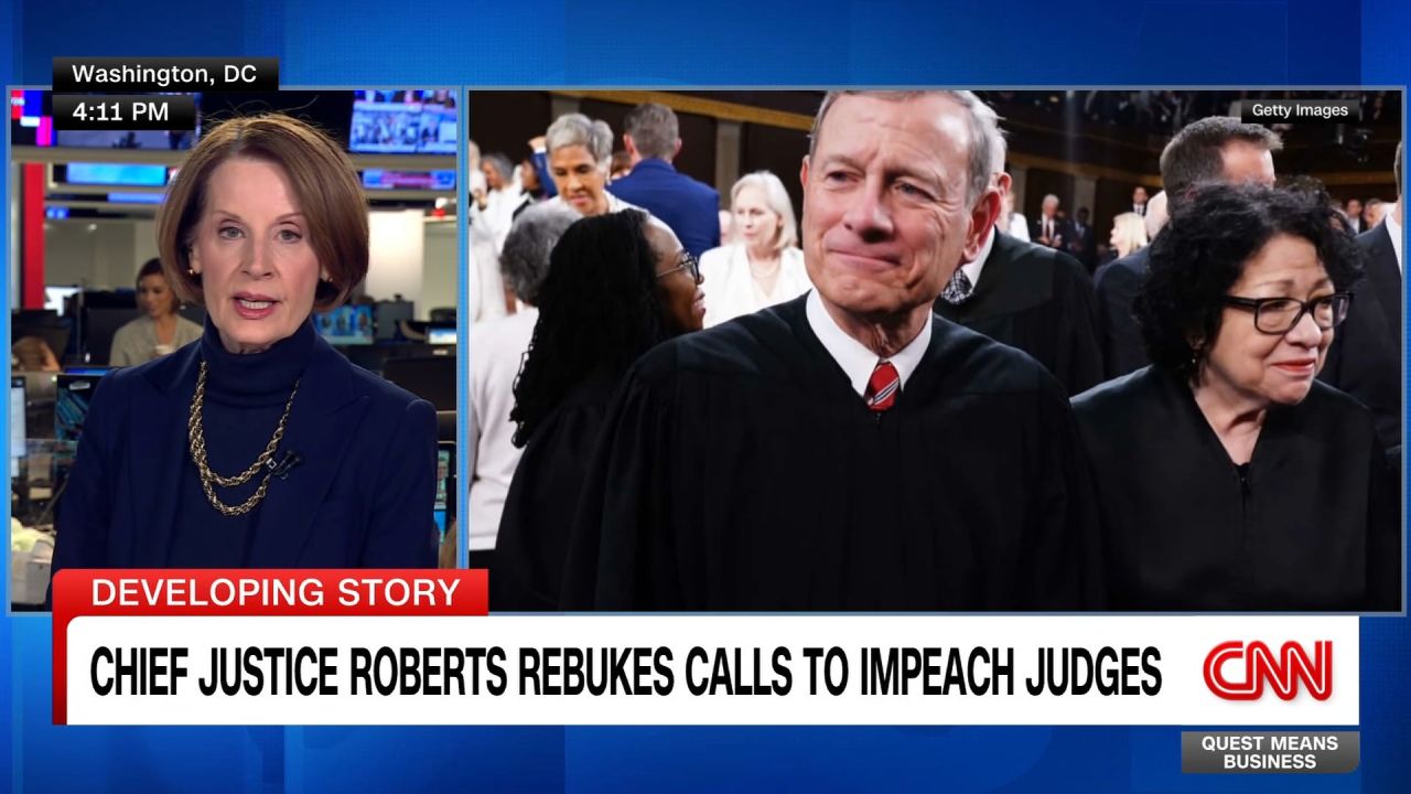 <p>Roberts issued a rare statement after President Trump called for the impeachment of a judge who ruled against him. </p>