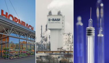 Dreiermontage von Hornbach, BASF und Spritze: Hornbach, BASF, BioNTech: Wer glaubt, dass Rheinland-Pfalz nur mit Weinbau Umsätze generiert, den werden diese Riesenunternehmen aus der deutschen Toskana umhauen. Hätten Sie das gewusst?