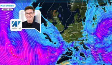Die Wetterkarte zeigt die Regensummen über Europa bis kommenden Dienstag (8. April).