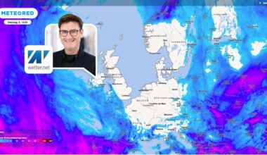 Die Niederschlagssummenkarte für Europa bis Dienstag (8. April).