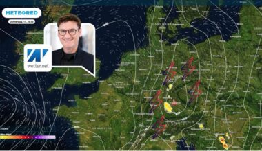 Die Wetterkarte zeigt die Blitzaktivität am Donnerstagnachmittag (17. April).
