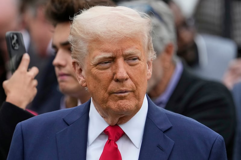 US president Donald Trump watches during the White House Easter Egg Roll on the South Lawn of the White House. Photo: Alex Brandon/AP