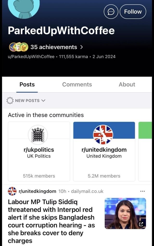 Spam accounts on the UK subreddits