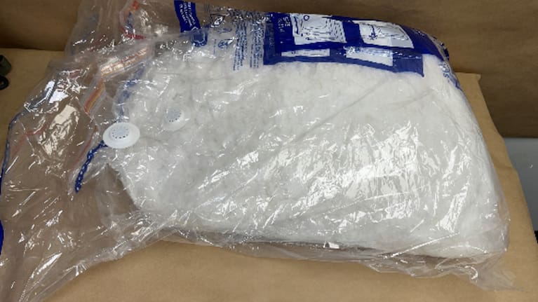 40.5 kilograms was uncovered in two backpacks abandoned on a flight from Los Angeles.