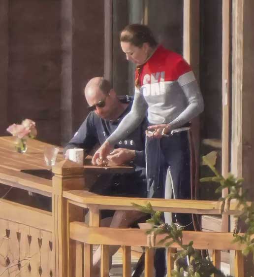 Prince William and Kate Middleton spotted skiing with kids