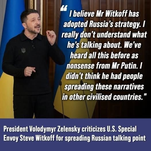 US envoy Steve Witkoff met Putin in Russia, holding 5-hour talks. Reuters reports against this backdrop he told Trump that the quickest path to peace in Ukraine may be to cede 4 Ukrainian regions to Russia.