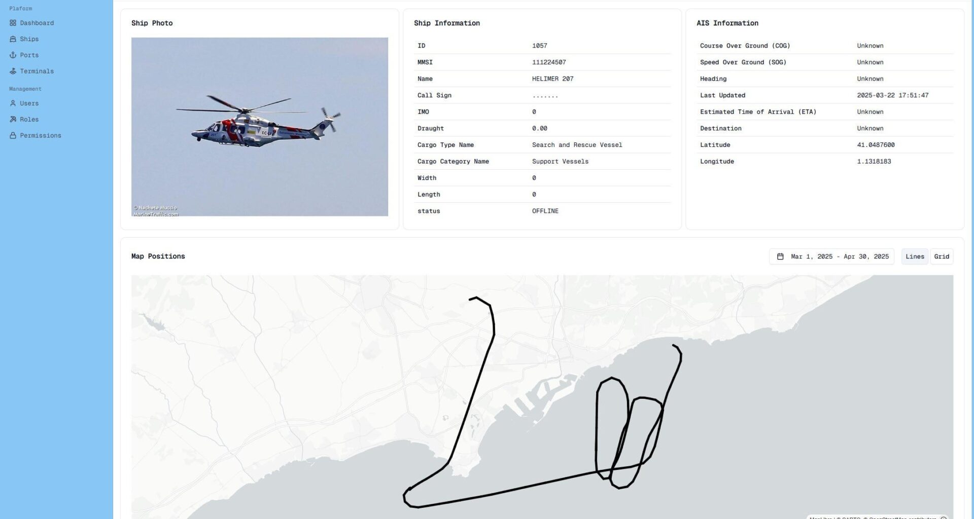 [OC] When AIS data shows you something you didn’t expect: a helicopter