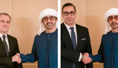 Sheikh Abdullah meets foreign ministers of Azerbaijan and Cyprus - Dubai Eye 103.8
