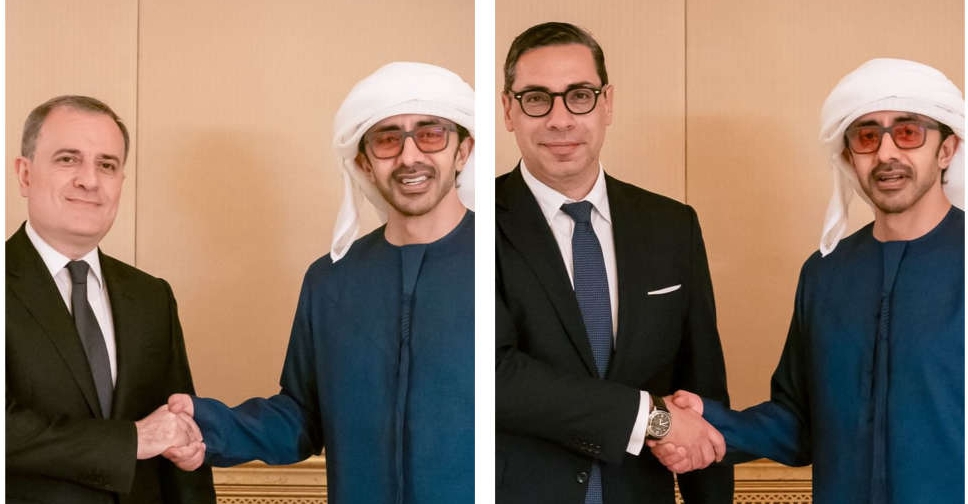 Sheikh Abdullah meets foreign ministers of Azerbaijan and Cyprus - Dubai Eye 103.8