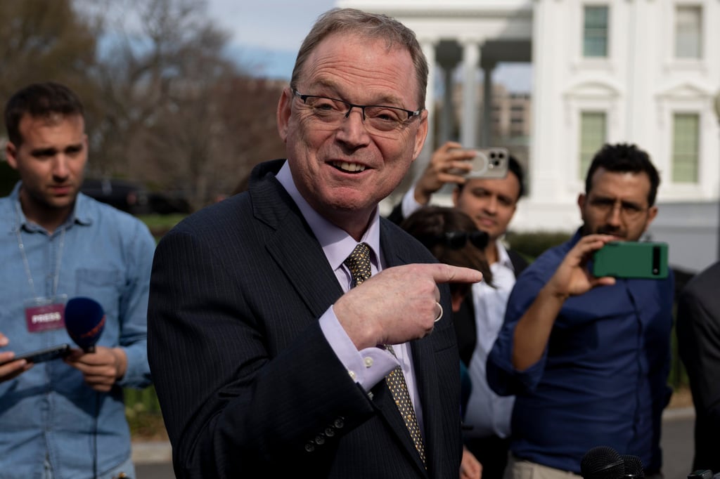 White House economic adviser Kevin Hassett speaks to reporters at the White House last month. Photo: AP White House economic adviser Kevin Hassett speaks to reporters at the White House last month. Photo: AP