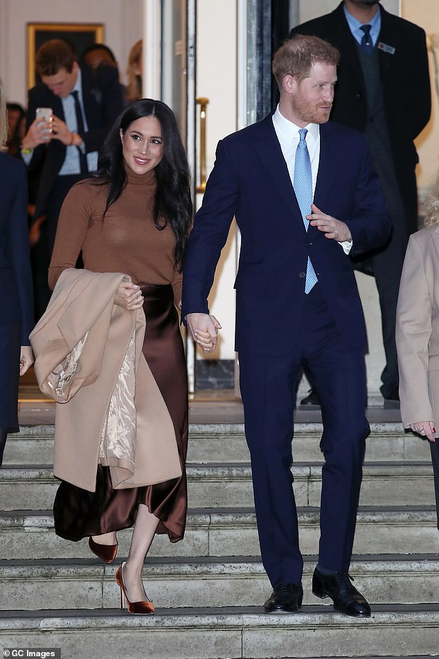 Prince Harry and Meghan at Canada House on January 7, 2020. The following day they released a bombshell statement announcing their intention Megxit