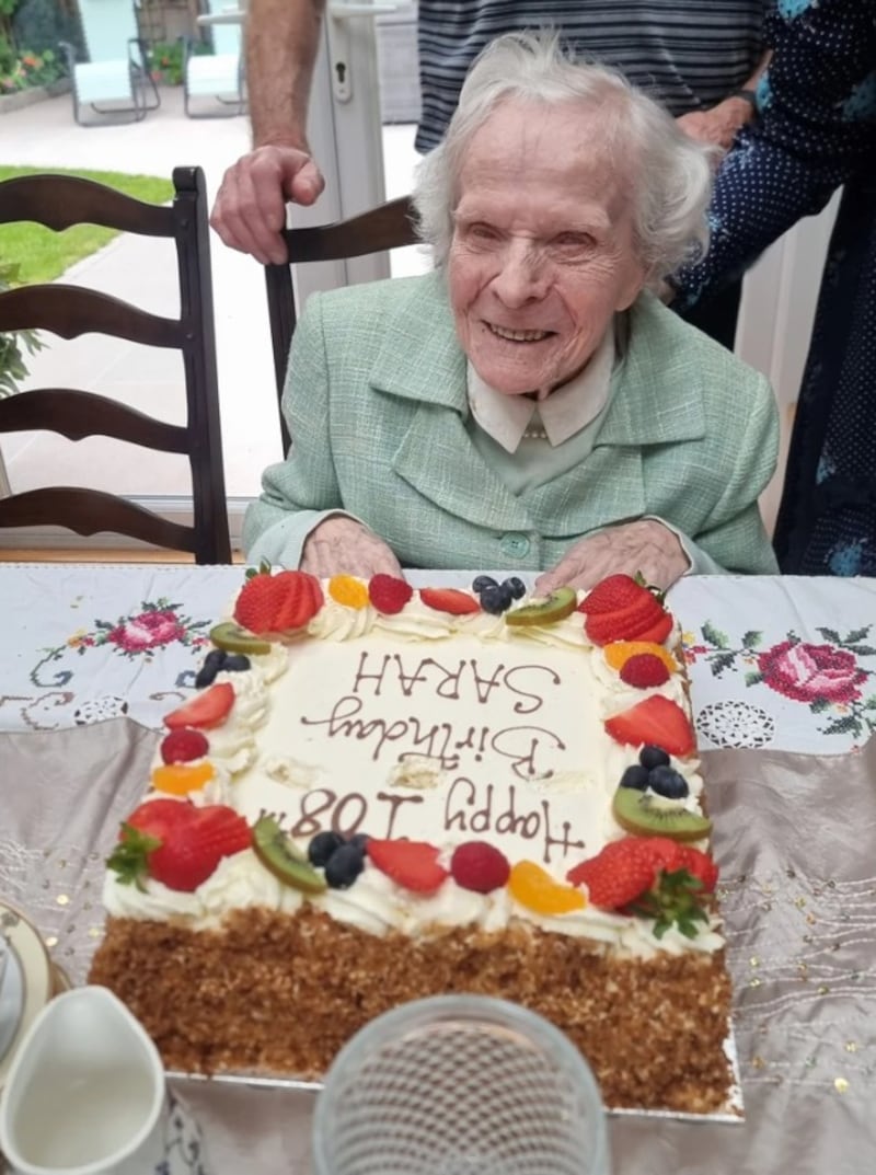 Sarah Coyle on her 108th birthday in July 2024. Photograph: Family photo