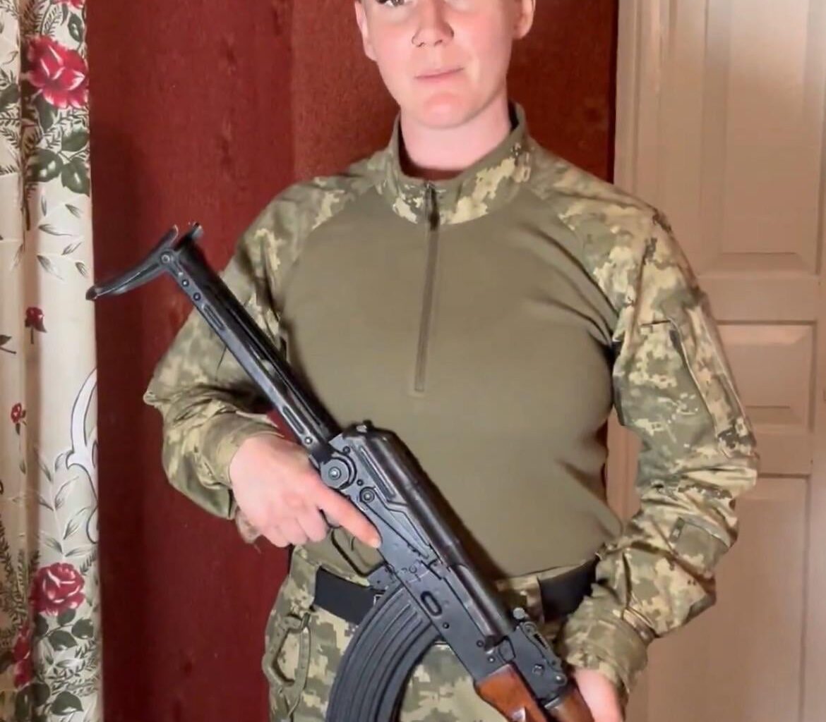 Canadian volunteer combat medic, with an AK-74 (5.45x39mm) assault rifle, from the 93rd Brigade Special Rifle Battalion - in the 93rd Separate Mechanized Brigade Kholodnyi Yar - of the Ukrainian Army.