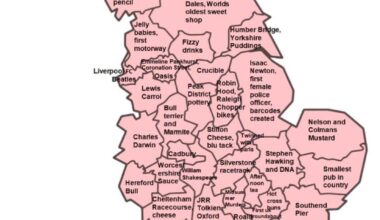 I did a map of what each county is famous for. Anything missing?