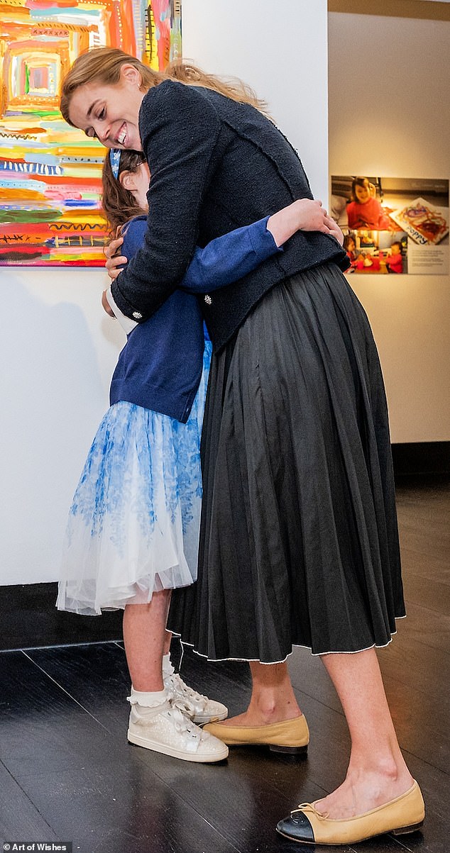 Princess Beatrice made nine-year-old Poppy Blackburn's day today after she visited her exhibition at Christie's in London