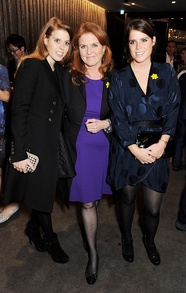 Beatrice, her mother Sarah Ferguson and sister Princess Eugenie attended a charity auction  for cancer care in London on May 14