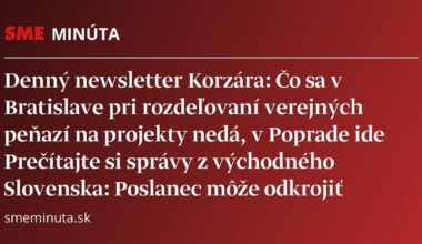 Newsletter Korzára: Prečítajte si správy z východného Slovenska