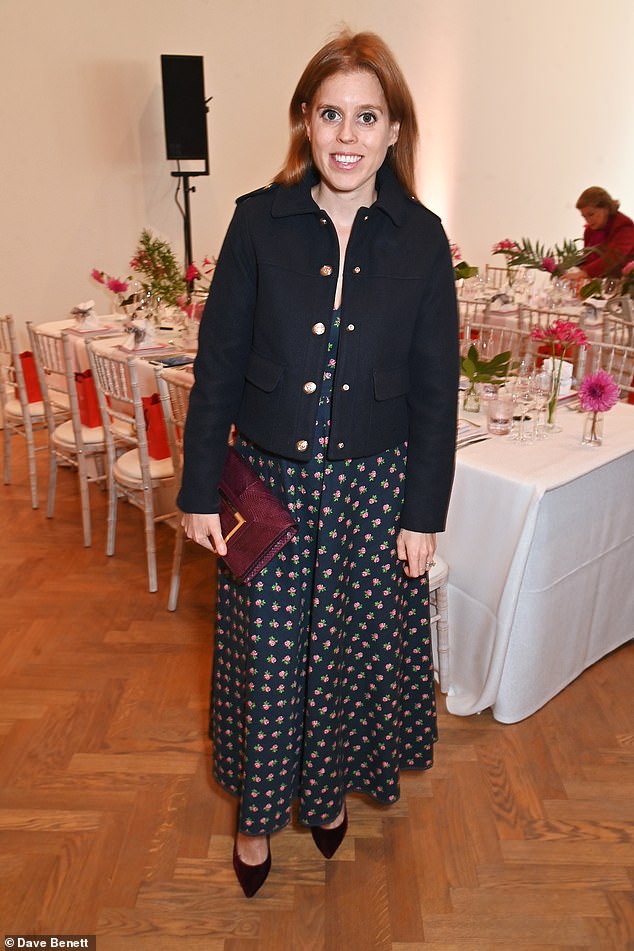 Beatrice showcased understated glamour in a Zara cropped blazer at the Art of Wishes lunch, held at the Royal Academy of Arts