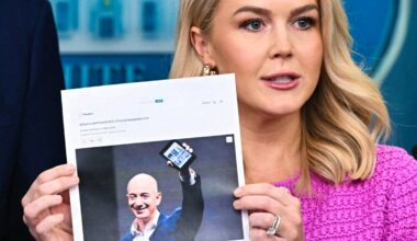 US-Zölle: Sprecherin von Donald Trump kritisiert Jess Bezos