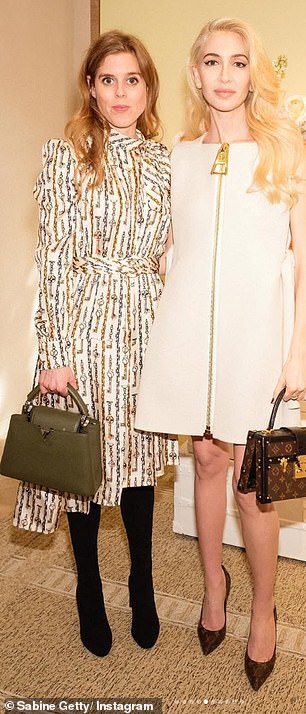 Beatrice with Sabine Getty at the Louis Vuitton Baby    launch in 2023