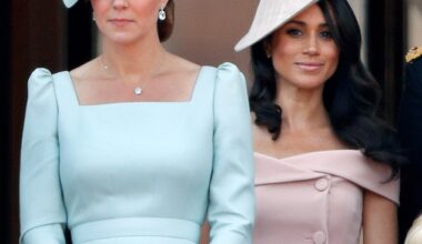 Kate Middleton was 'much stronger' than Meghan, according to Palace staff. Pictured together on the balcony of Buckingham Palace during Trooping The Colour in 2018