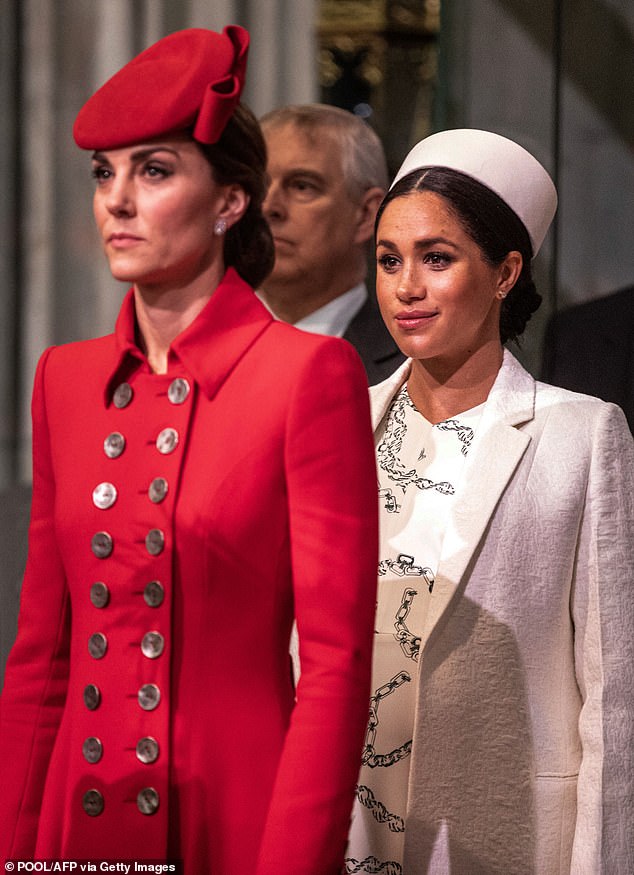 Catherine and Meghan attend the Commonwealth Day service at Westminster Abbey in London on March 11, 2019