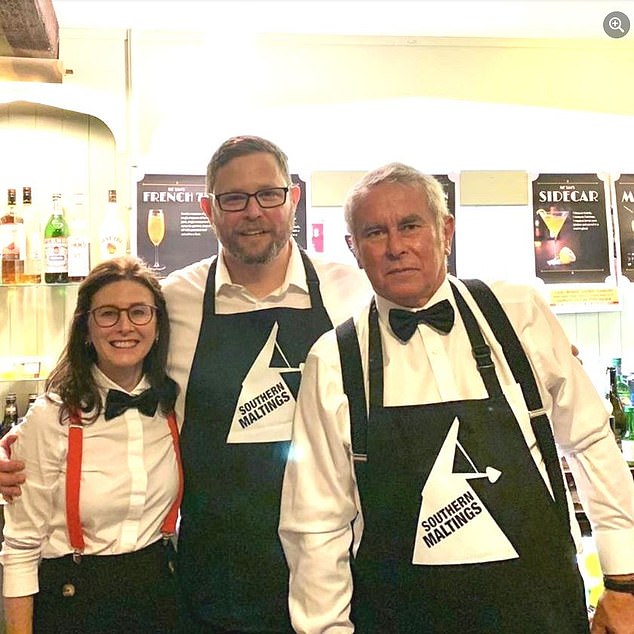 Graham Craker (right) with other volunteers at the Southern Maltings creative centre in Ware