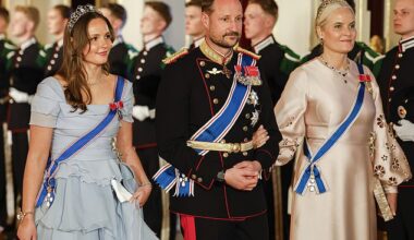 Also in attendance were Crown Prince Haakon (centre) and Crown Princess Mette-Marit (right), as well as their eldest daughter, Princess Ingrid Alexandra (left)