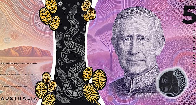 The proposed design for a new A$5 to be formally submitted by the Australian Monarchist League