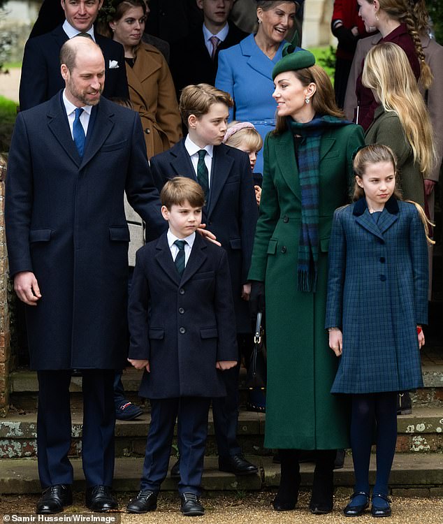 The Prince and Princess of Wales with their children Prince George, Princess Charlotte and Prince Louis